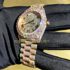 Hip Hop Bussdown VVS D Color Honeycomb Setting Moissanite Rapper Watches