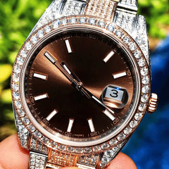  Custom Full Diamond Watch VVS Moissanite Iced Out Mechanical Watches