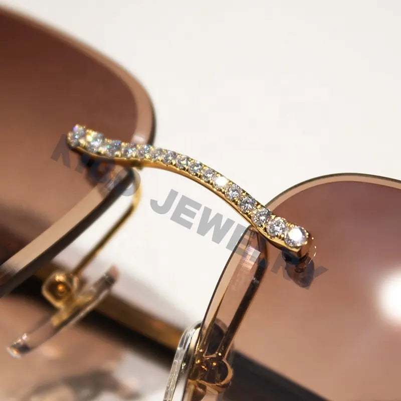 Iced Out Jewelry D Color Moissanite Diamond Big C Hip Hop Sunglasses Rap