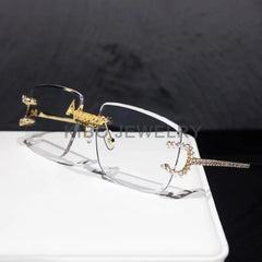 Personal Custom Logo Rimless VVS Moissanite Mens Hip Hop Sunglasses Rapper Jewelry