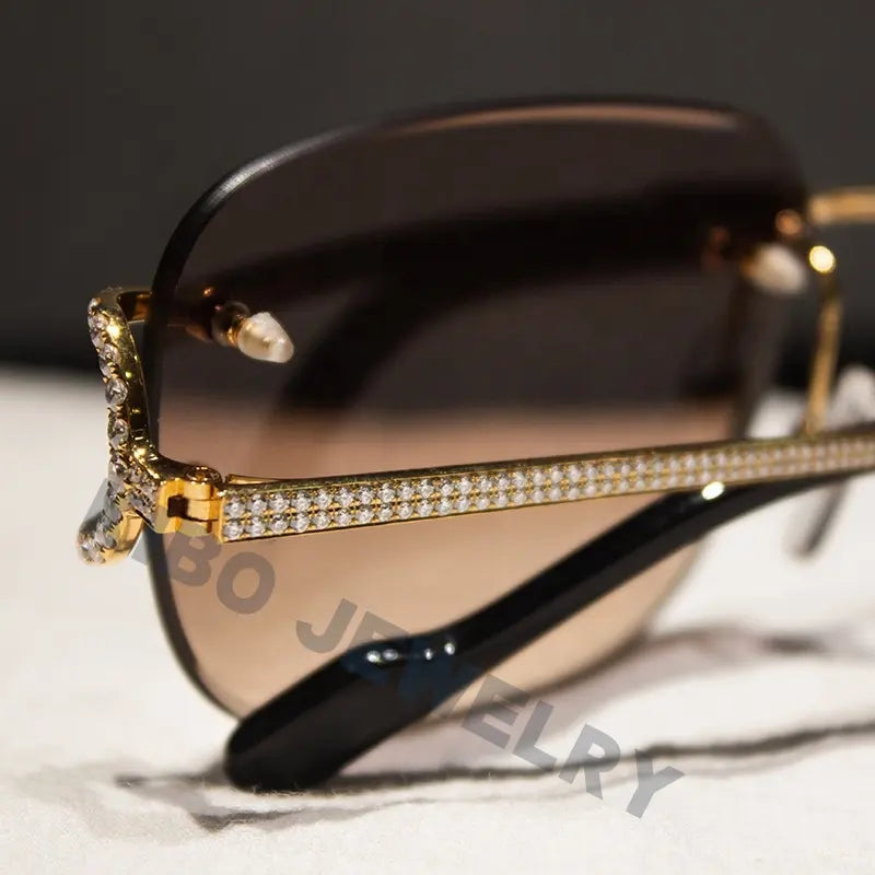 Iced Out Jewelry D Color Moissanite Diamond Big C Hip Hop Sunglasses Rap