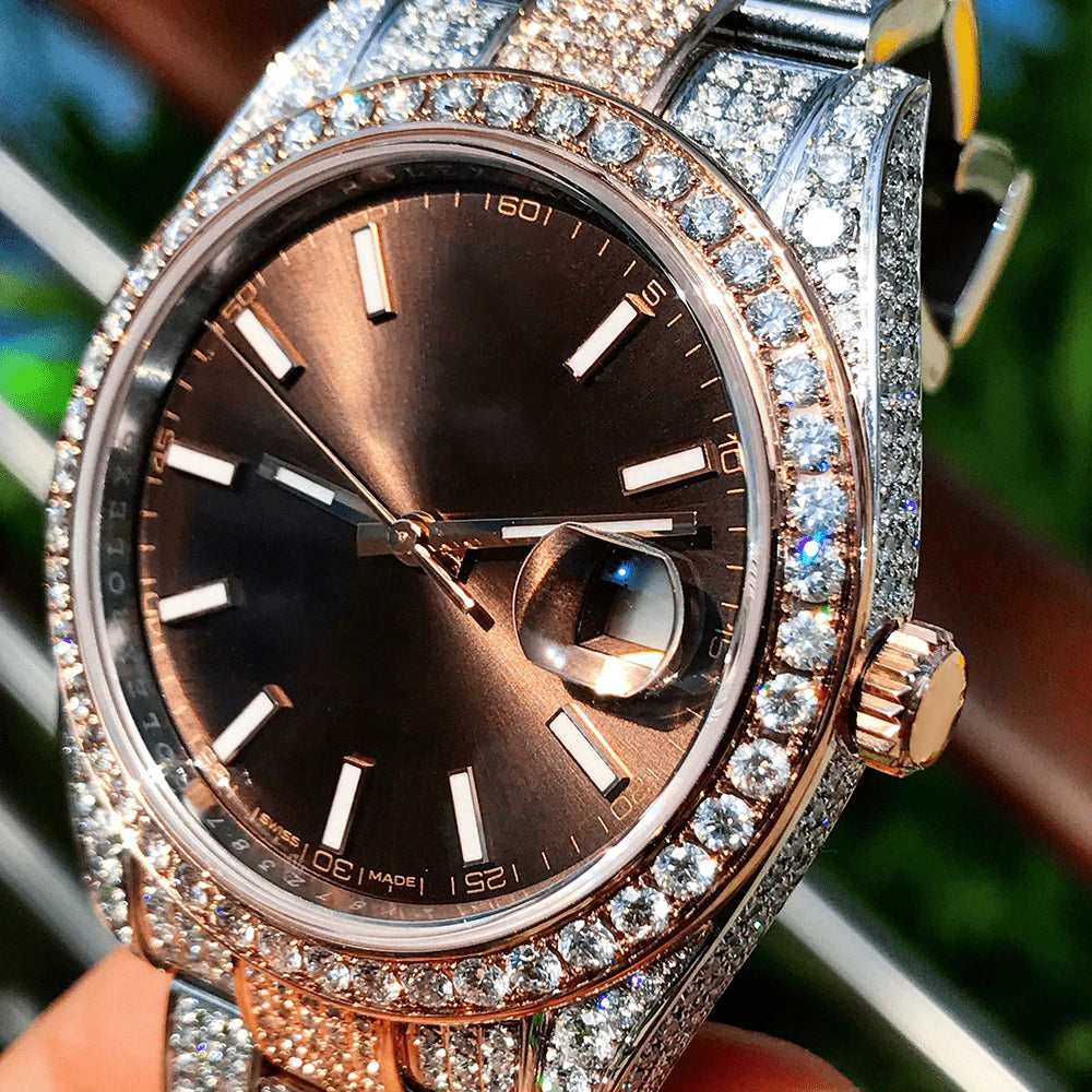  Custom Full Diamond Watch VVS Moissanite Iced Out Mechanical Watches