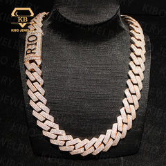 Hip hop Jewelry 20mm VVS Moissanite Diamond Cuban Link Chain 925 Silver Moissanite Necklace