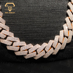 Hip hop Jewelry 20mm VVS Moissanite Diamond Cuban Link Chain 925 Silver Moissanite Necklace