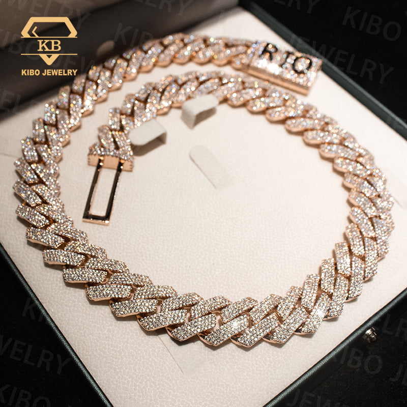 Hip hop Jewelry 20mm VVS Moissanite Diamond Cuban Link Chain 925 Silver Moissanite Necklace