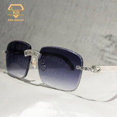 Custom Sunglasses Hip Hop Rapper Baguette Cut Moissanite Sunglasses