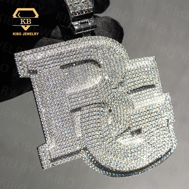 Custom 925 Sterling Silver Gold Plated Hip Hop Iced Out Moissanite Letter Pendant