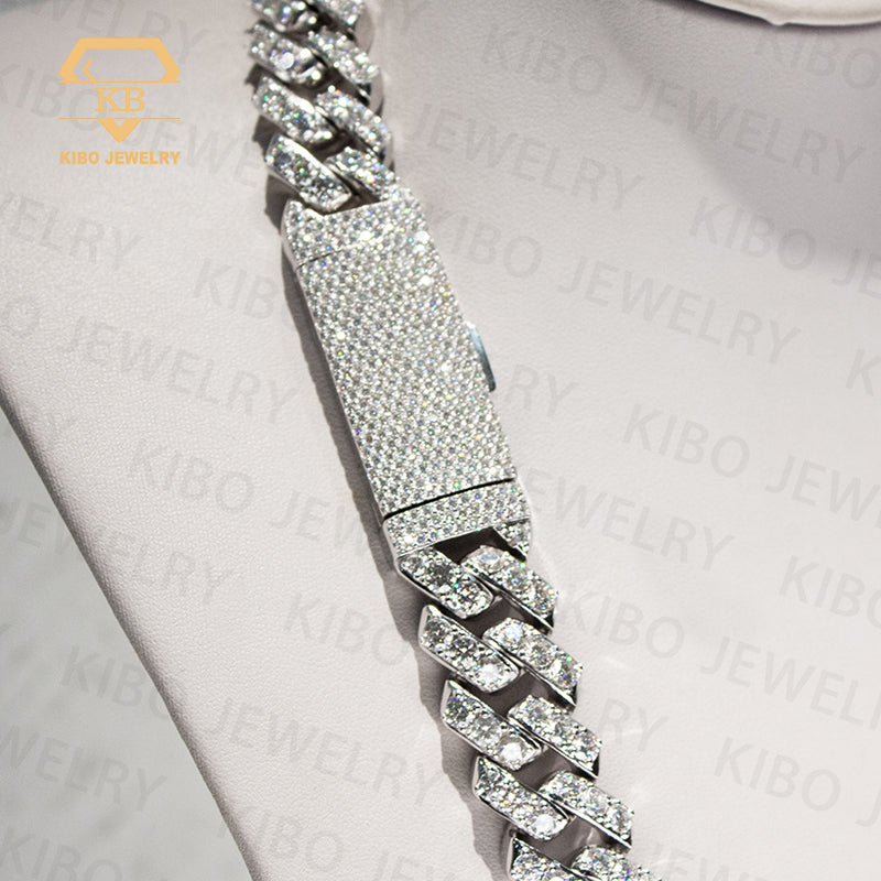 Iced Out For Men's S925 Silver moissanite Hip Hop Cuban Chain