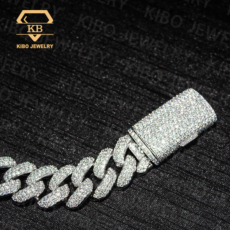 Mossanite 925 Silver 20MM VVS Moissanite Cuban Link Bracelet