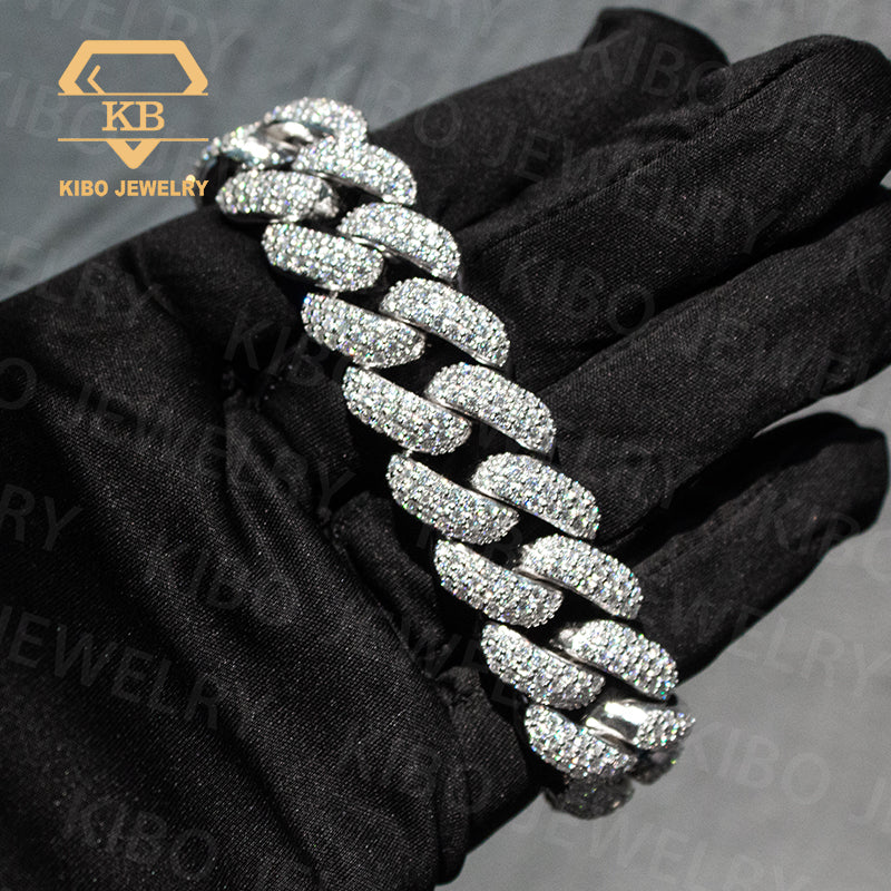 Mossanite 925 Silver 20MM VVS Moissanite Cuban Link Bracelet