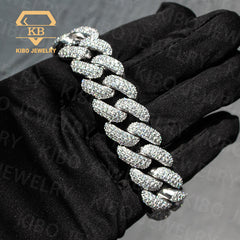 20MM Moissanite Diamond Cuban Link Chain Necklace Iced Out Jewelry