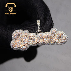 S925 Hip Hop Jewelry Mens Iced Out Letter VVS Moissanite Pendant