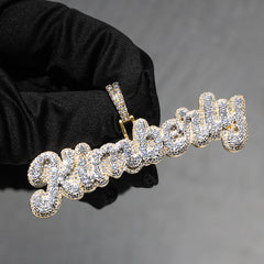 Custom Iced Out VVS Moissanite Silver Hip Hop Letter Name Pendant