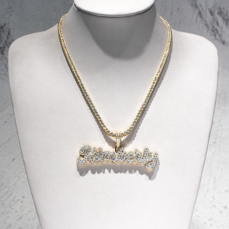 Custom Iced Out VVS Moissanite Silver Hip Hop Letter Name Pendant