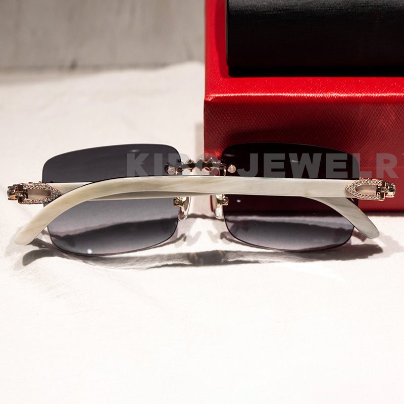 Fashion Jewelry Mens Glasses Iced Out VVS Moissanite Buffalo Horn Sunglasses Rap