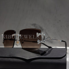 Luxury Hip Hop Sunglasses Big C Moissanite Diamond Iced Out hip hop glasses