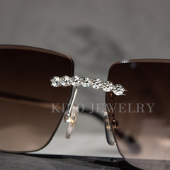 Luxury Hip Hop Sunglasses Big C Moissanite Diamond Iced Out hip hop glasses