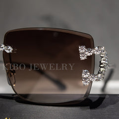 Luxury Hip Hop Sunglasses Big C Moissanite Diamond Iced Out hip hop glasses