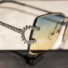 Iced Out Glasses For Women Men Handmade Setting VVS Moissanite Sunglasses Rap