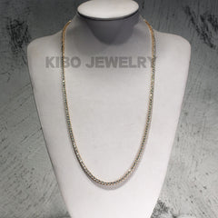 Hiphop  3mm vvs moissanite 14k gold tennis link chain necklace