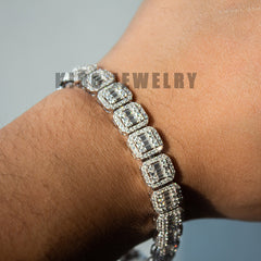 Hot Sale Gold Plated Iced Out Clustered Moissanite Tennis Bracelet