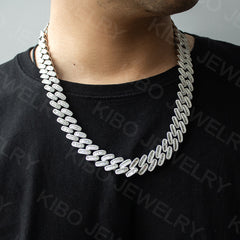 18mm Necklace Baguette Cut Moissanite Hip Hop Cuban Link Chains Iced Out Jewellery