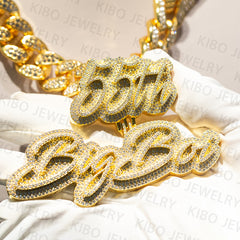 Custom Hip Hop Iced Out Jewelry VVS Moissanite Letter Name Pendant