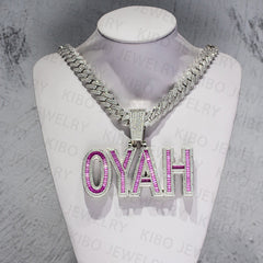 Custom Iced Out 925 Sterling Silver VVS Baguette Moissanite Diamond Hip Hop Pendant