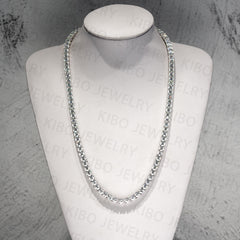 Hip Hop 925 Sterling Silver 5mm VVS Moissanite Tennis Chain