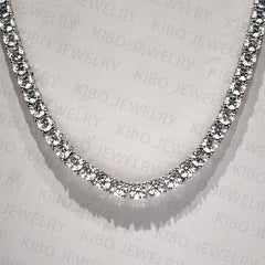 Hip Hop 925 Sterling Silver 5mm VVS Moissanite Tennis Chain