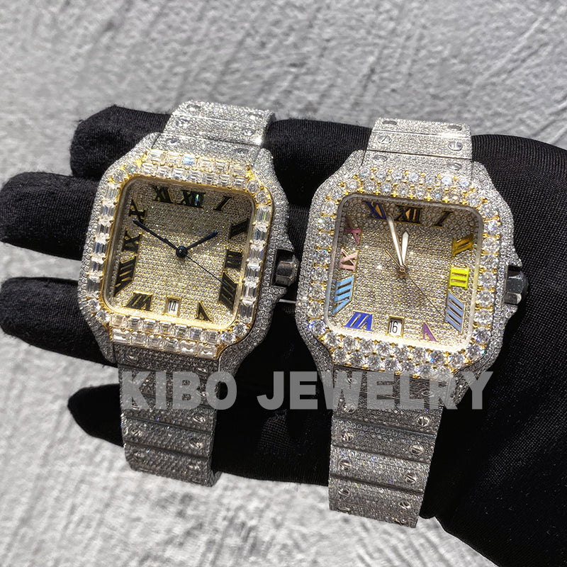 D Color VVS Iced Out Watch Moissanite Diamond Hip Hop Watch