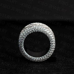 925 silver custom vvs baguette moissanite iced out hip hop band rings