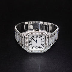 Custom High-end Bling Full Diamond VVS Moissanite Stainless Steel Mechanica Hip Hop Iced Out Watches