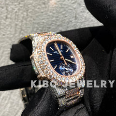 Luxury brand hip hop mechanical vvs iced out moissanite watch