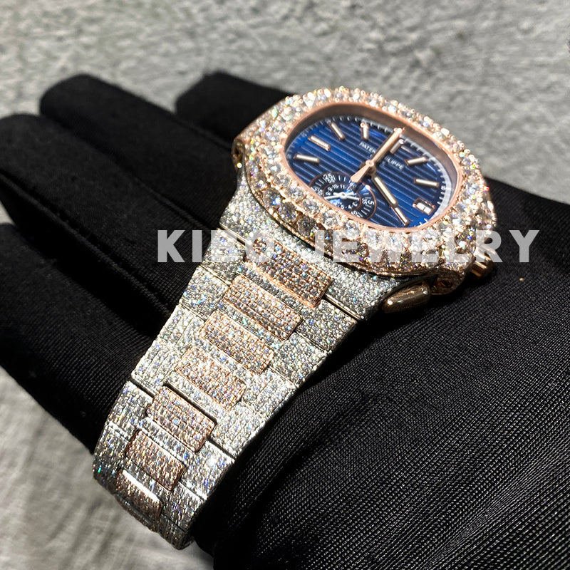 Iced Out VVS Moissanite Mechanical Watches Rapper Hip Hop Jewels