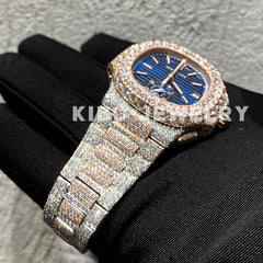 Luxury brand hip hop mechanical vvs iced out moissanite watch