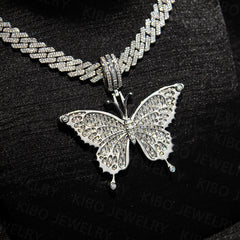 Custom Personalized Hip Hop Jewelry Moissanite Diamonds Butterfly Pendant