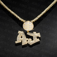 Mens Iced Out Custom Jewelry Letter 925 Sterling Silver VVS Moissanite Diamond Name Initial Logo Rapper Hip Hop Pendant