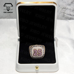 Custom Logo Jewelry Hip Hop Vvs Real Gold Moissanite Diamond Iced Out Championship Rapper Rings