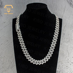 925 Sterling silver Cuban chain vvs Clustered Moissanite Cuban Chain Link