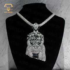 KIBO Jewelry Hip Hop Iced Out 925 Sterling Silver D Color VVS Moissanite Diamond Custom Jesus Pendant For Necklace