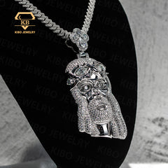 KIBO Jewelry Hip Hop Iced Out 925 Sterling Silver D Color VVS Moissanite Diamond Custom Jesus Pendant For Necklace