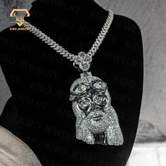 KIBO Jewelry Hip Hop Iced Out 925 Sterling Silver D Color VVS Moissanite Diamond Custom Jesus Pendant For Necklace