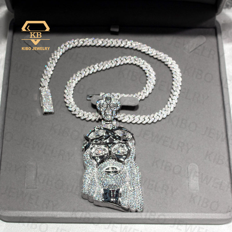 KIBO Jewelry Hip Hop Iced Out 925 Sterling Silver D Color VVS Moissanite Diamond Custom Jesus Pendant For Necklace