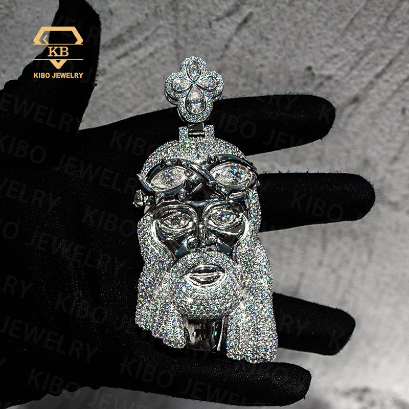 KIBO Jewelry Hip Hop Iced Out 925 Sterling Silver D Color VVS Moissanite Diamond Custom Jesus Pendant For Necklace