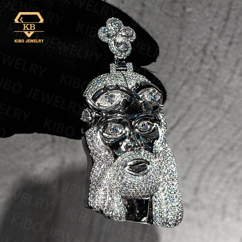 KIBO Jewelry Hip Hop Iced Out 925 Sterling Silver D Color VVS Moissanite Diamond Custom Jesus Pendant For Necklace