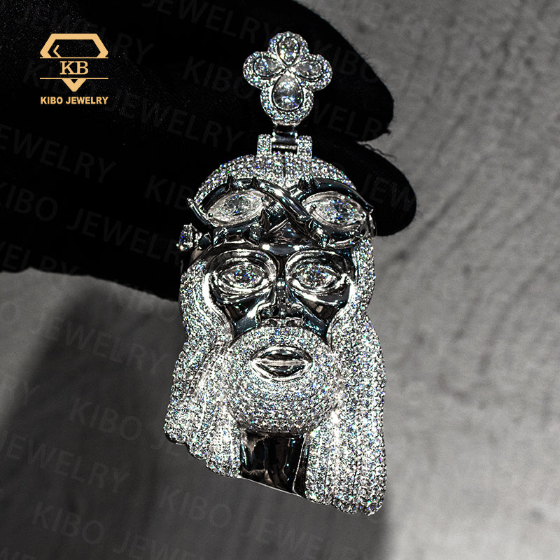 KIBO Jewelry Hip Hop Iced Out 925 Sterling Silver D Color VVS Moissanite Diamond Custom Jesus Pendant For Necklace