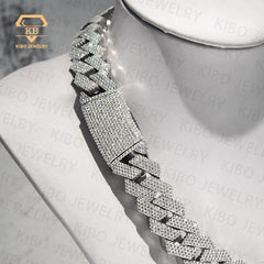 Heavy 925 Silver 20mm Moissanite Cuban link chain for HipHop Necklace