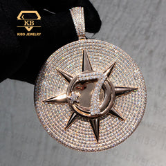 Hip Hop Jewelry 925 Sterling Silver Iced Out Pendant VVS Custom 7 Moissanite Pendant