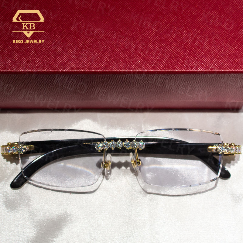 Hip Hop Jewelry Iced Out Buffalo Horn VVS Moissanite Sunglasses